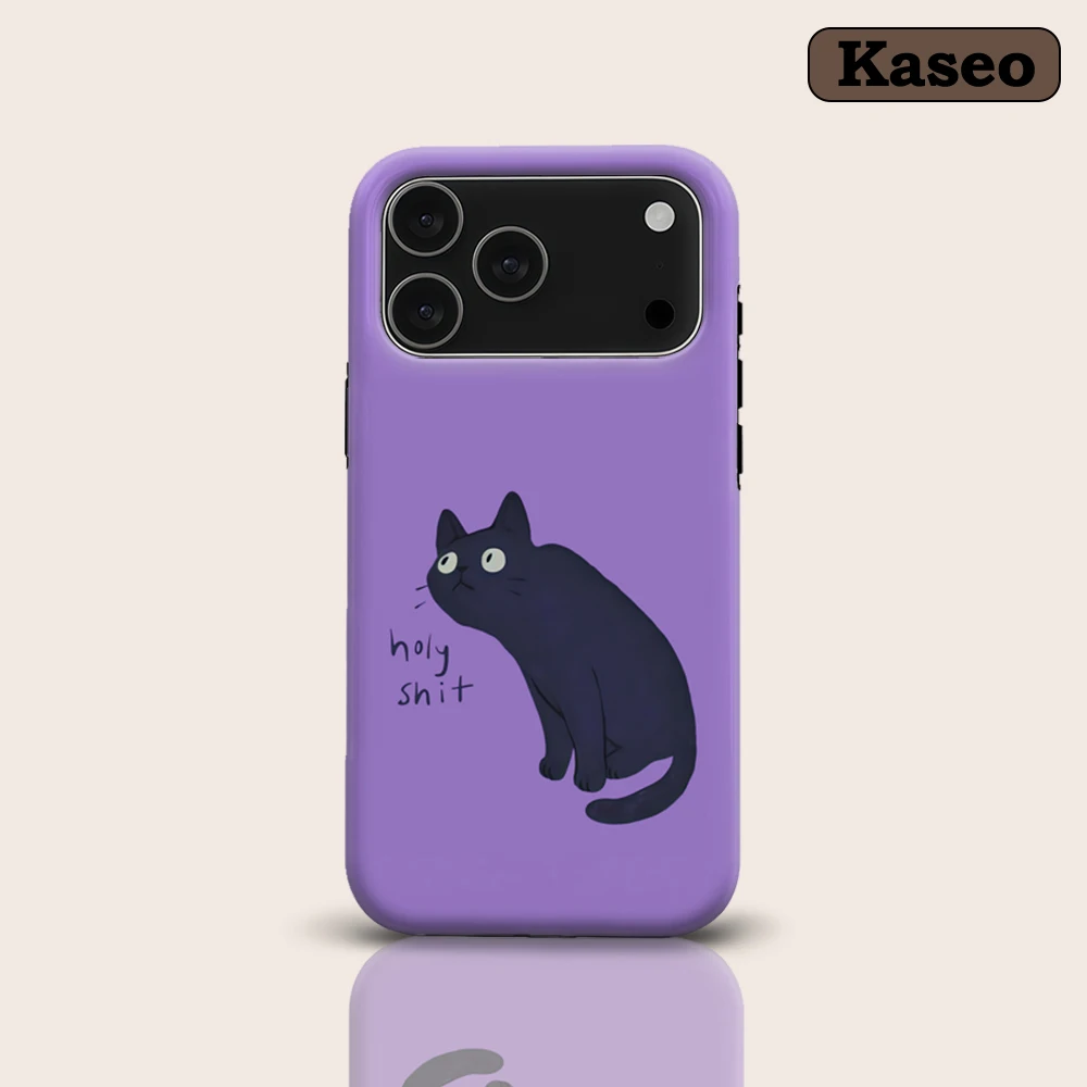 Lavender Sassy Black Cat for Magnetic Phone Case for IPhone 17 16 15 14 13 Pro Max Plus Single Double-layer Tough Case