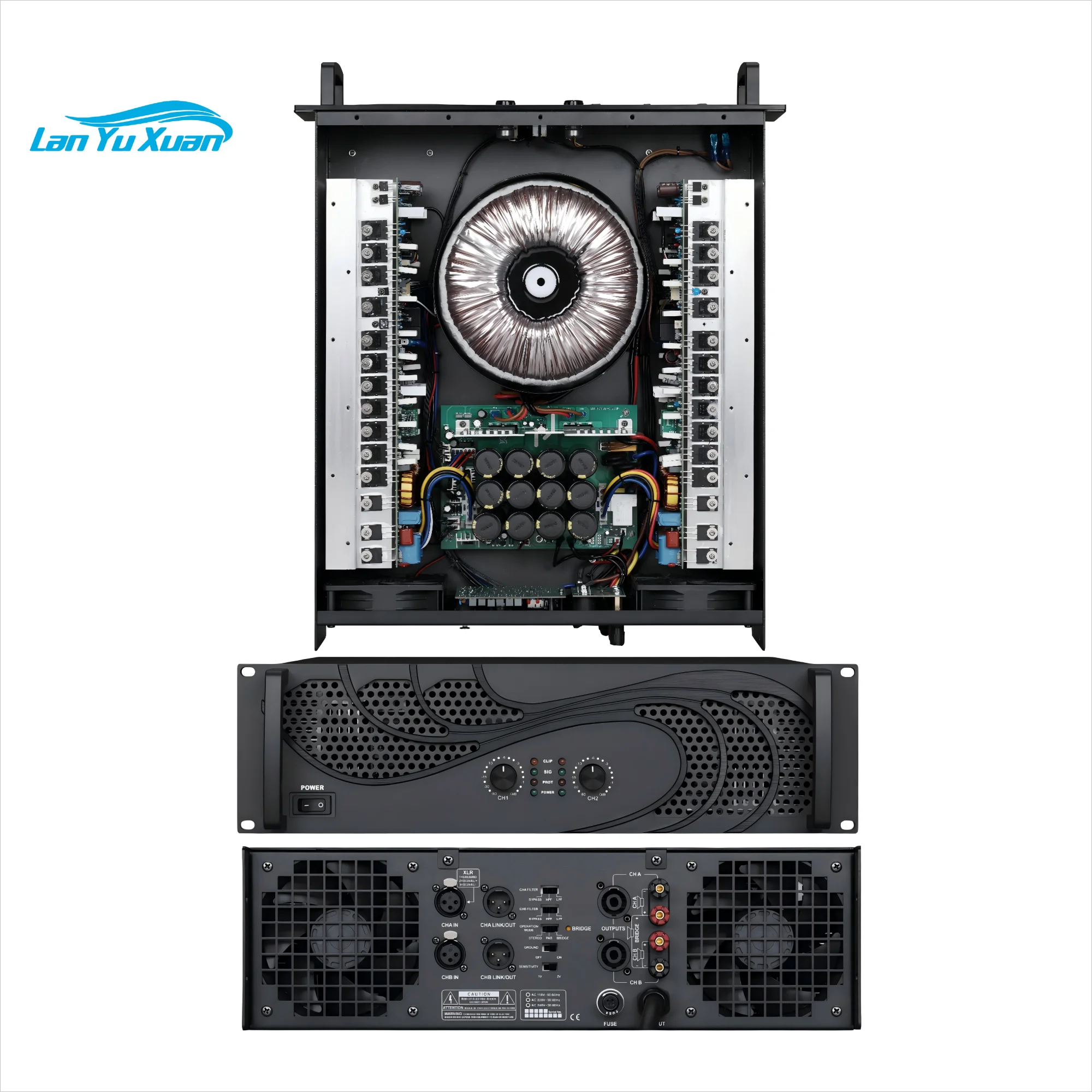 

Professional Power Amplifier 2 Channel Class TD Pro Audio High Powerful Stage Performance 3U Sound Amplifier