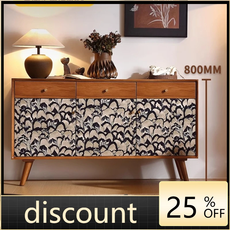 

LMM French retro dining side cabinet solid wood ash wood storage medieval storage cabinet