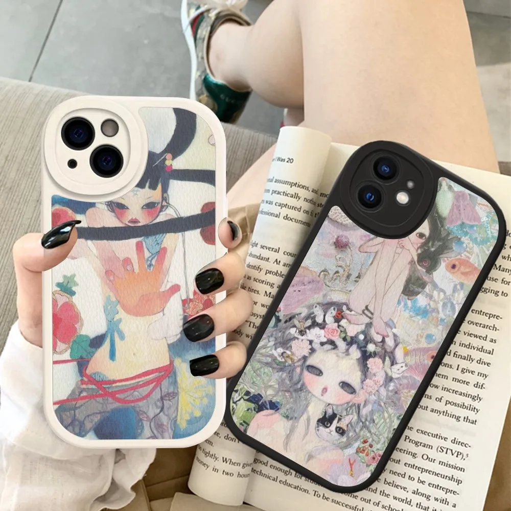 Aya Takano Phone Case Hard Leather For iPhone 14 13 12 Mini 11 14 Pro Max Xs X Xr 7 8 Plus Fundas