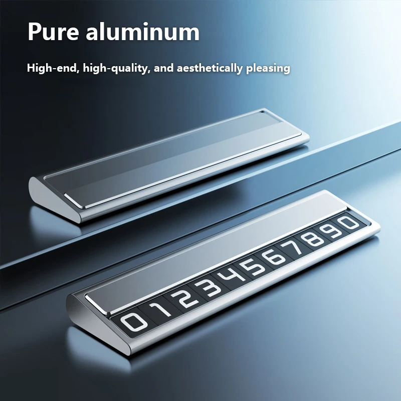 High-End Metal Temporary Parking Sign Car Relocation Phone Number Temporary Parking Card Car Interior Decor Accessories