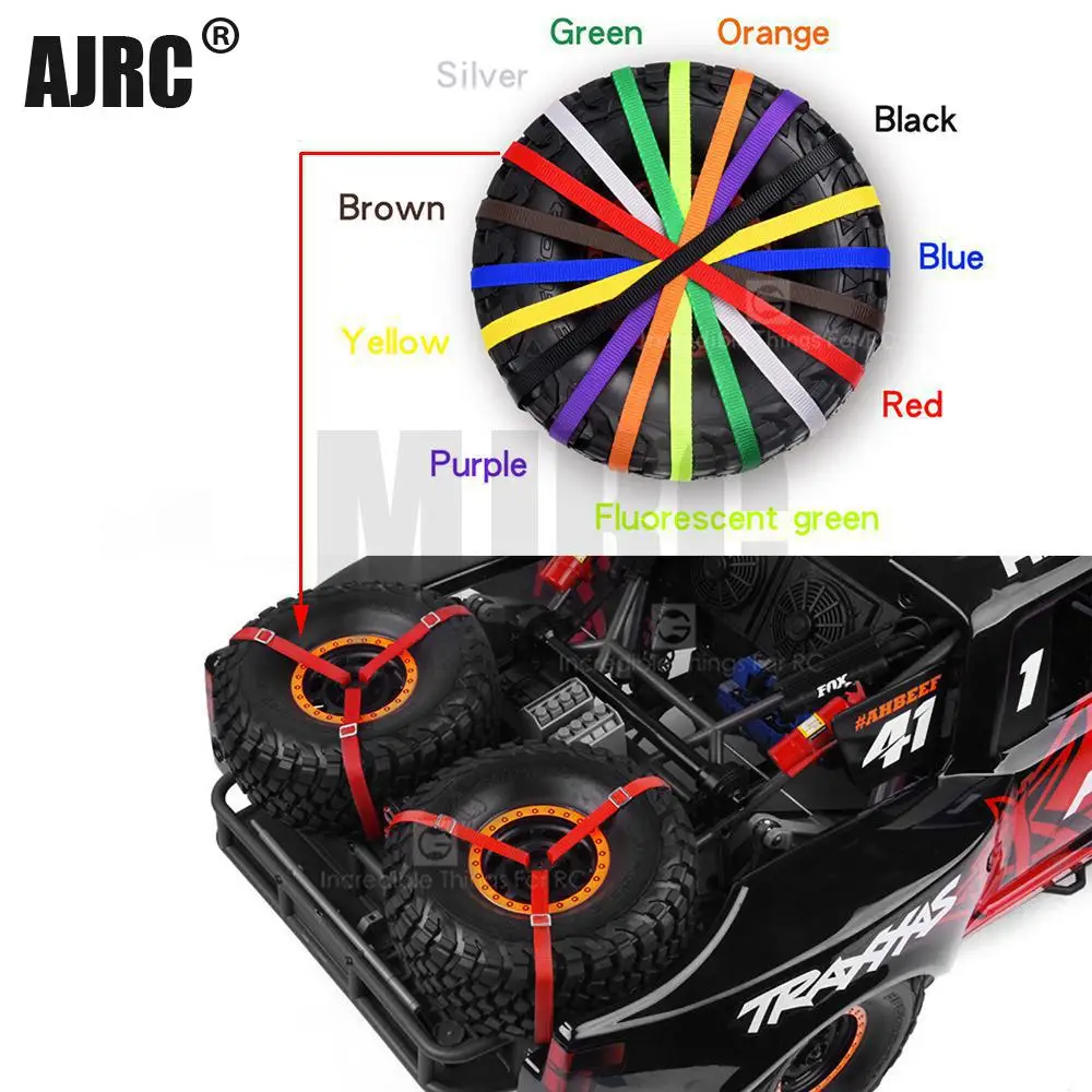 MJRC 1/7 トラクサス 85076-4 アンリミテッド デザート レーサー スペア タイヤ ストラップ UDR RR10 90050 LOSI バハ レイ タイヤ ロープ