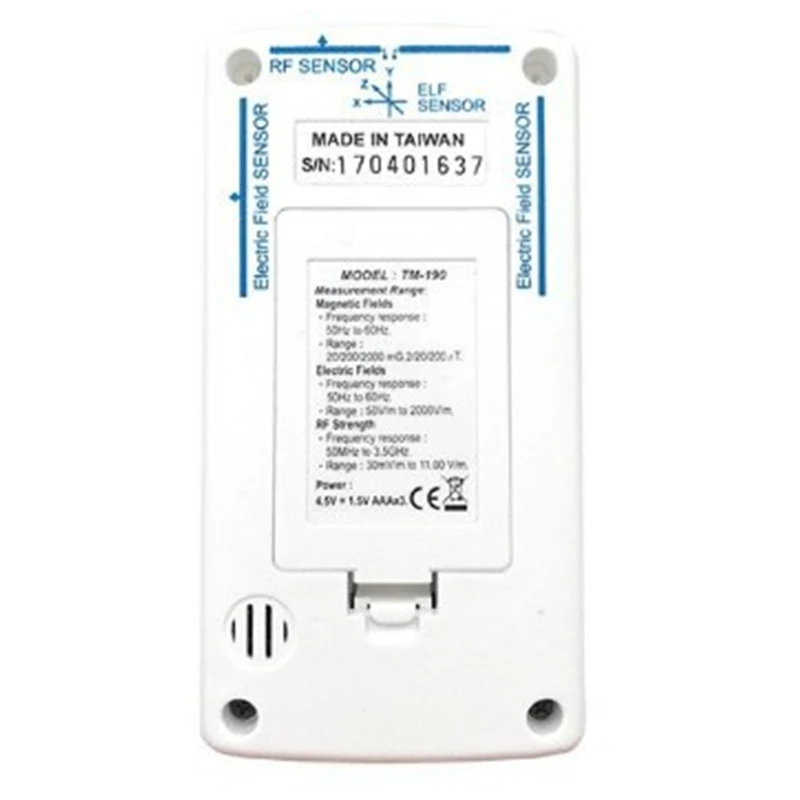 Tenmars TM-190 Multi-Field 3 axis EMF Meter with Magnetic Electric RF Field Strenght Digital  TM190