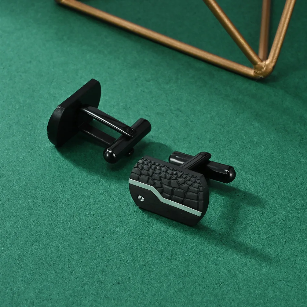 Fashionable Men's Stainless Steel Smooth Sand French Cufflinks High-End Light Luxury French Gentleman High-End Wholesale