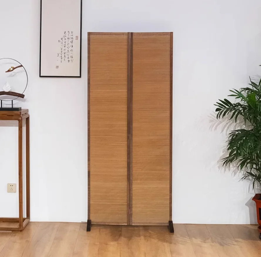 Simple screen partition living room new Chinese folding mobile screen wall office tea room shelter solid wood screen bamboo