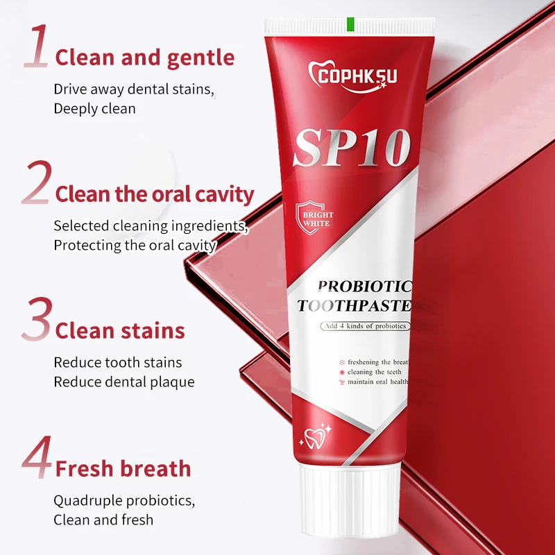 Sp-10 Fresh Breath ฟันไวท์เทนนิ่งลบคราบจุลินทรีย์สีเหลืองบรรเทาเหงือกผุยยาสีฟัน Oral Health Care Management 2024