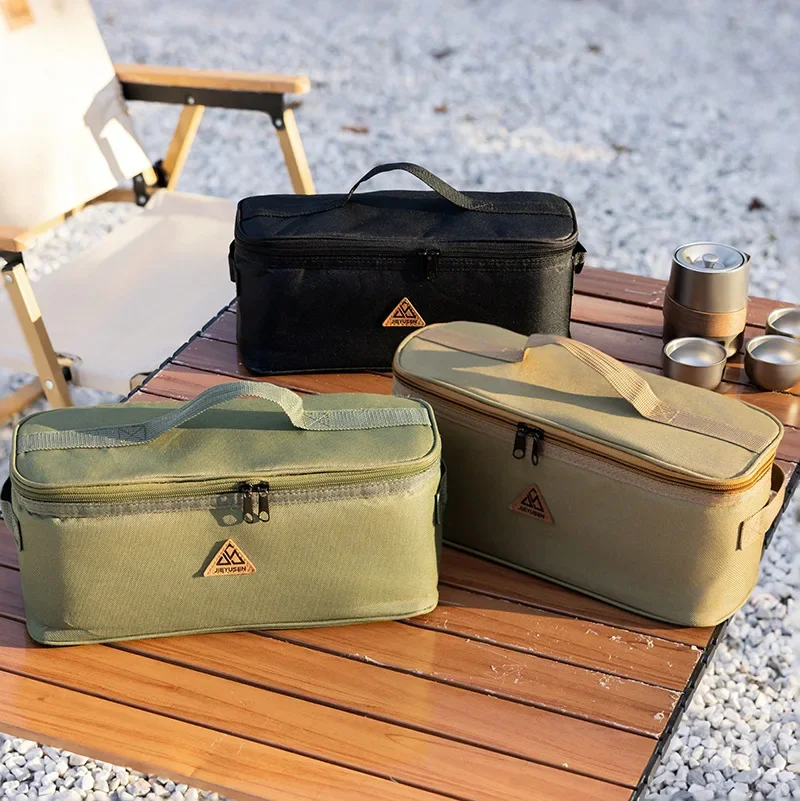 Outdoor Oxford Cloth Storage Bag Multifunctional Portable Cutlery Camping Picnic Bag Floor Nails Wind Rope Tools Sundries Bag