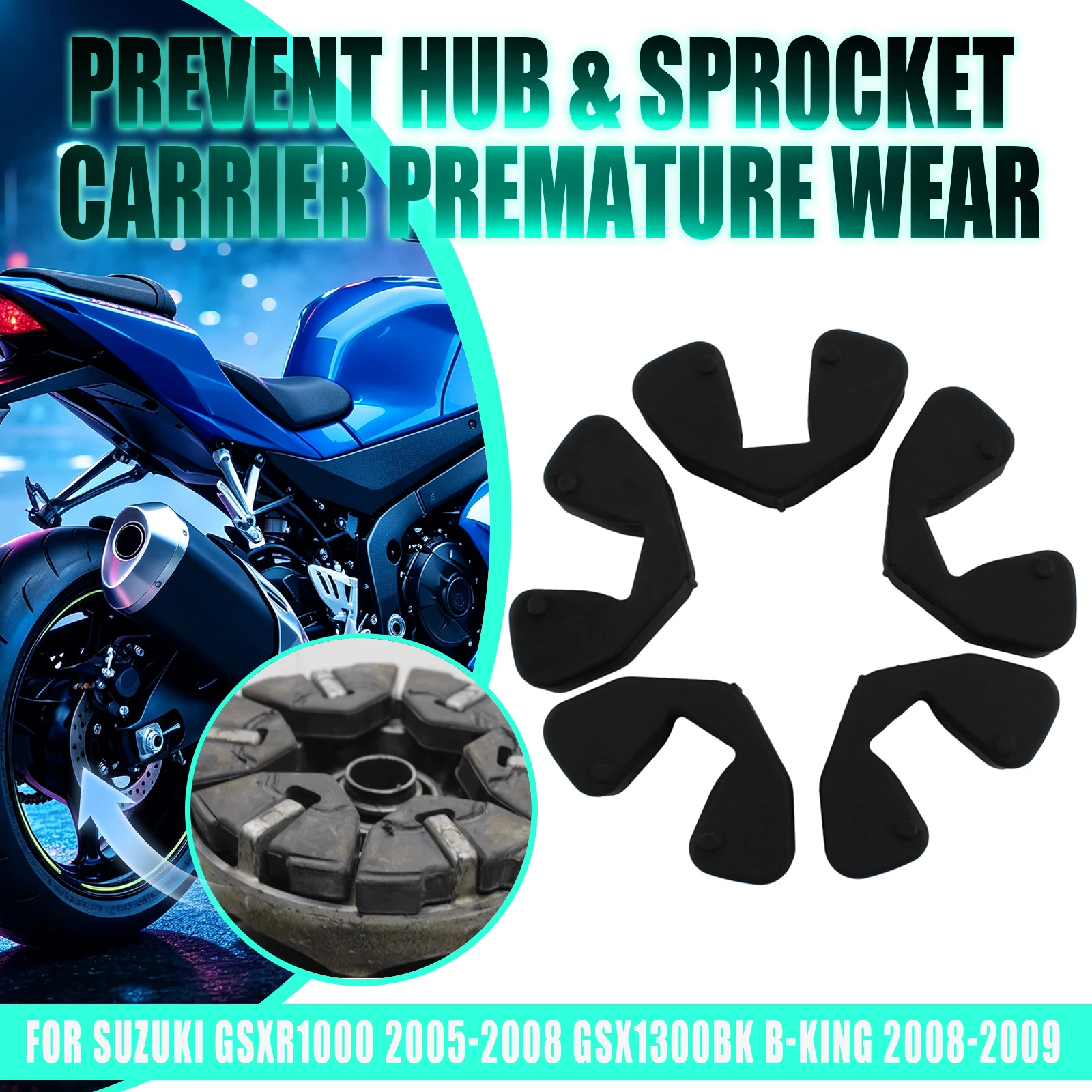 Motorcycle Rear Wheel Sprocket Damper Set Rubber Buffer For Suzuki GSXR1000 GSX1300BK B King GSX1300R RA RAZ Hayabusa