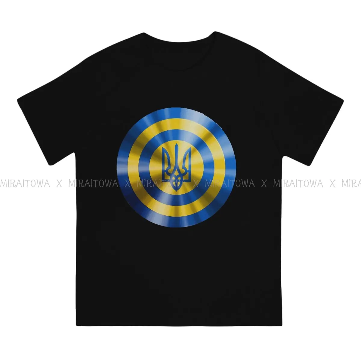 Captain Ukraine Shield  Tshirt Graphic Men Tops Vintage Goth Tees Short Sleeve Cotton Harajuku T Shirt