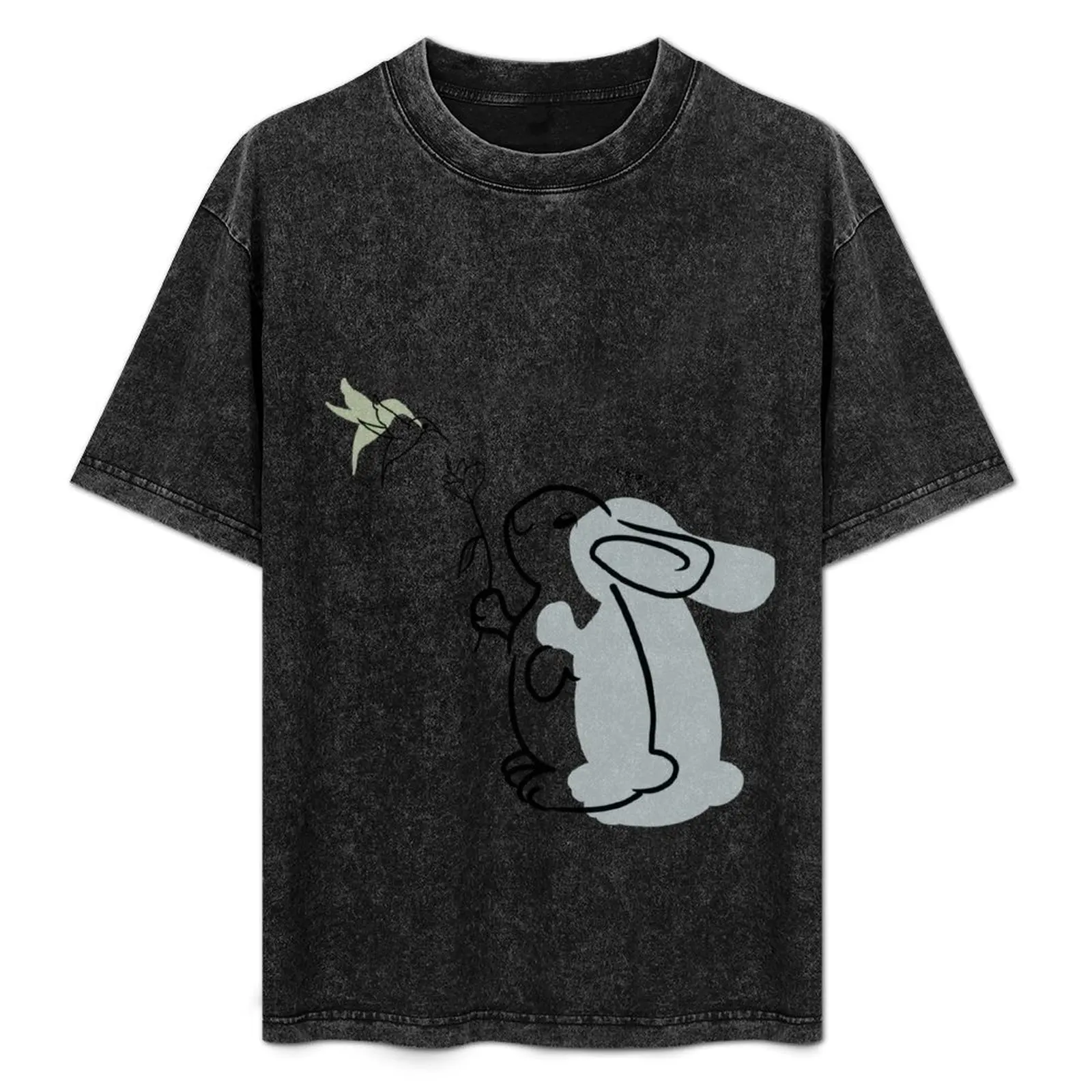 

The rabbit and the colibri T-Shirt Active Sports Short Sleeve Cotton Shirt