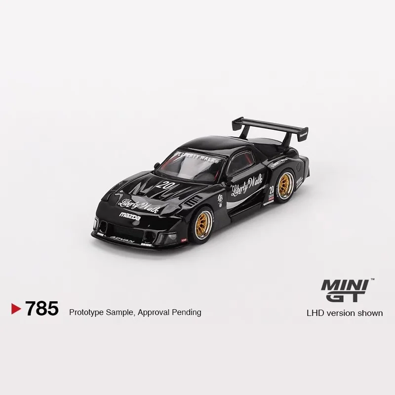 MINIGT 785 1:64 Mazda RX-7 LB-Super Silhouette Liberty Kartensteckplattierte Legierungsautomodellkollektion