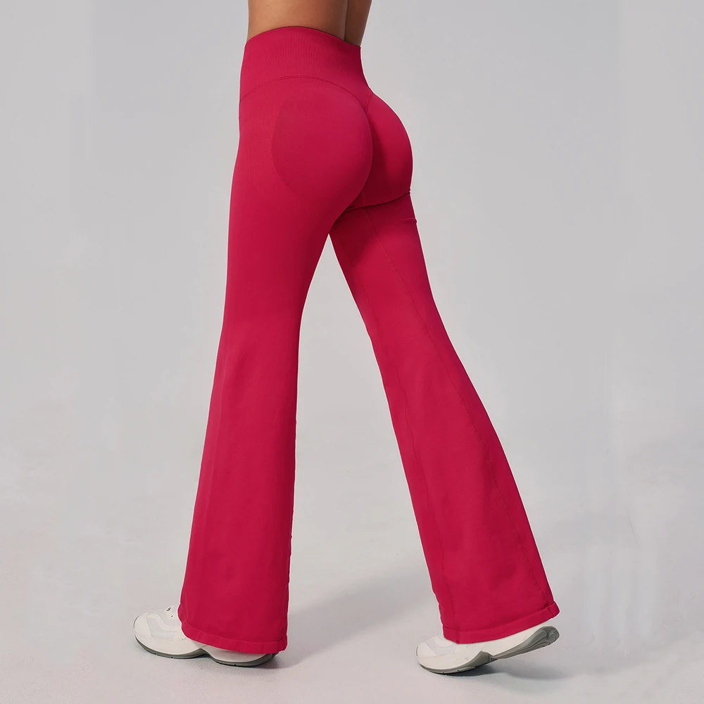 Seamless High Waist Wide Leg Pants Leggings Women Fitness Bell-bottoms Yoga Elastic Leggings Push Up Gym Workout Flared Pants