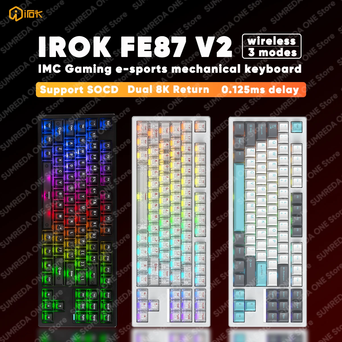 

IROK FE87 V2 IMC Wireless Gaming Mechanical Keyboard 80% Bluetooth 2.4G Dual 8K Return SOCD 0.125ms RGB Hotswap Gamer Keyboard
