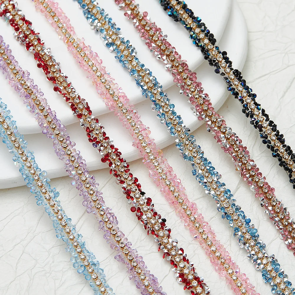 

0.9cm Claw Chain Drill Strip Adhesive Can Be Pasted Non-stretchable Rhinestone Hot Drill Clothing Jewelry Accessories