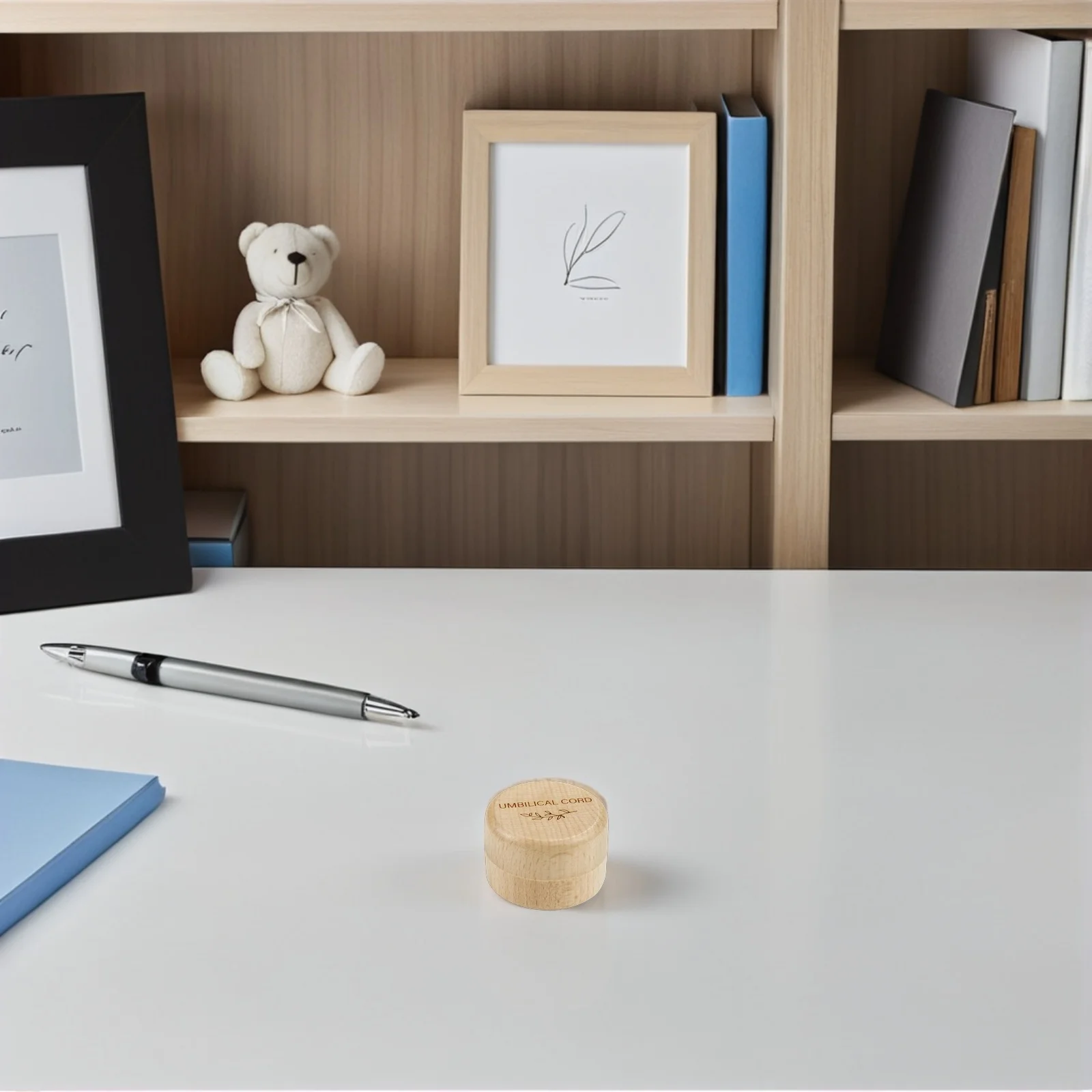 กล่องไม้ขนาดเล็กสำหรับเก็บสายสะดือเด็กแรกเกิด ปิดผนึกอย่างดี เหมาะสำหรับเก็บผมตัดครั้งแรกและฟันน้อย