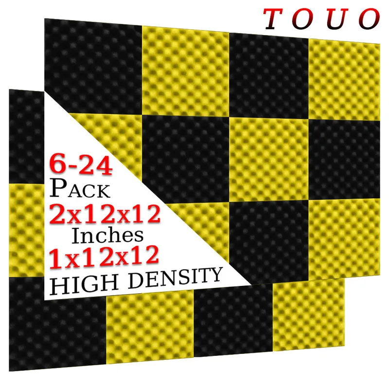 

TOUO Acoustic Foam 6/12/24 Pcs Egg Cotton Sound Foam High Density Sound Absorbing Material Wall Soundproofing Bedroom Isolation