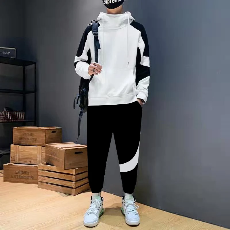 Men Tracksuits Sports Outdoor Gyms Sweatshirt Spring Autumn Polyester Jacket Pants Casual Mens Tracksuit Sportswear 2 PCS Sets