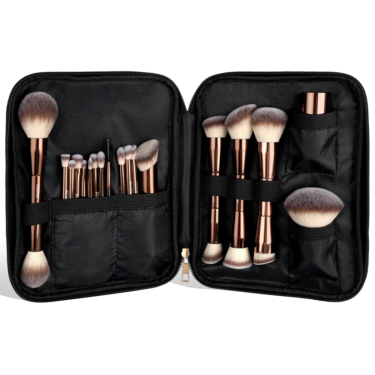 MAANGE 20 pièces pinceaux de maquillage professionnels + sac de rangement double extrémité fond de teint poudre Blush fard à paupières brosse beauté mélange organisateur outil