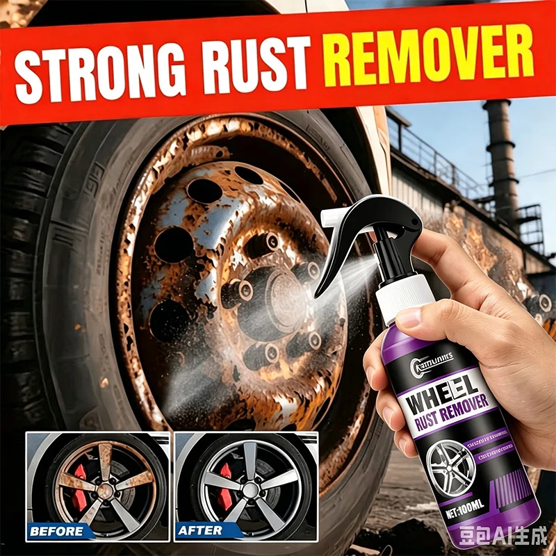 Car Rust Remover, Quickly Cleans Rust and Oxidation Layers from Metal Surfaces. Suitable for Wheel Hubs, Car Body Parts