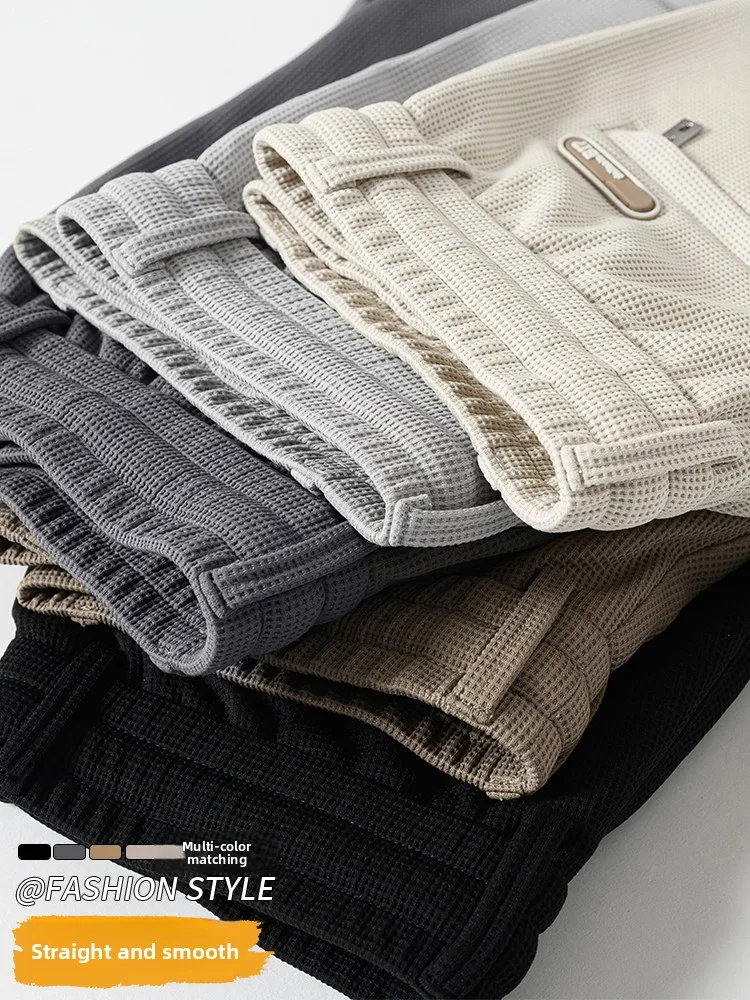 

Мужские повседневные брюки прямого кроя, весна-осень, свободный крой, универсальный цвет, в американском стиле, длинные брюки, модные, городские...