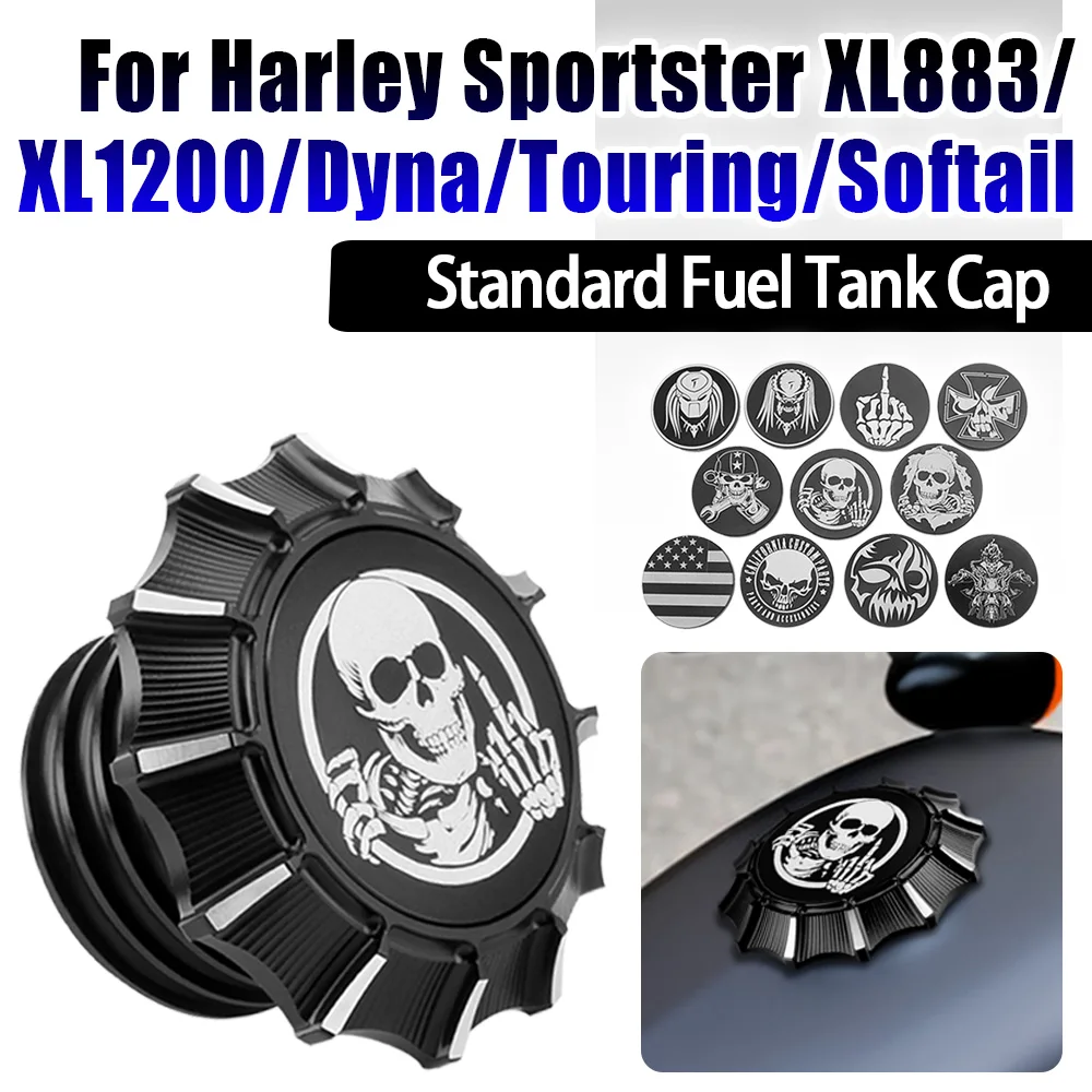 

Fuel Gas Tank Decorative Cover For Harley Touring Road King Sportster XL 1200 883 X48 Dyna Softail Fatboy Skull Gas Cap