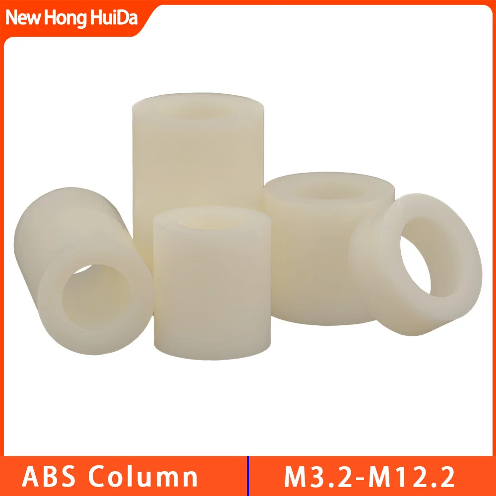 M3 M4 M5 M6 M8 M10 M12 Non-thread Hollow Insulation Standoff Spacer For Screw Bolt ABS Plastic Round Pillars Column PCB Support