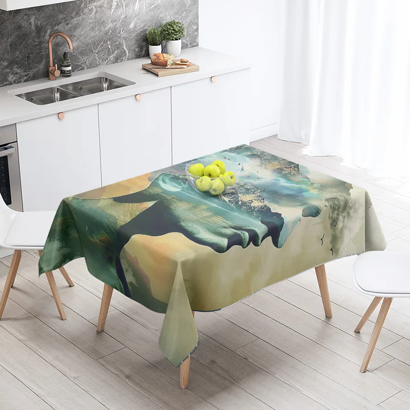 Morandi color ins style tablecloth abstract line art design cafe Scandinavian style decorative rectangular tablecloths