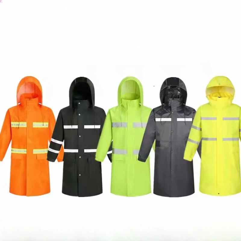 Outdoor One-piece Raincoat Unit Labor Protection Road Emergency Duty Reflective Raincoat Rain Coat Women