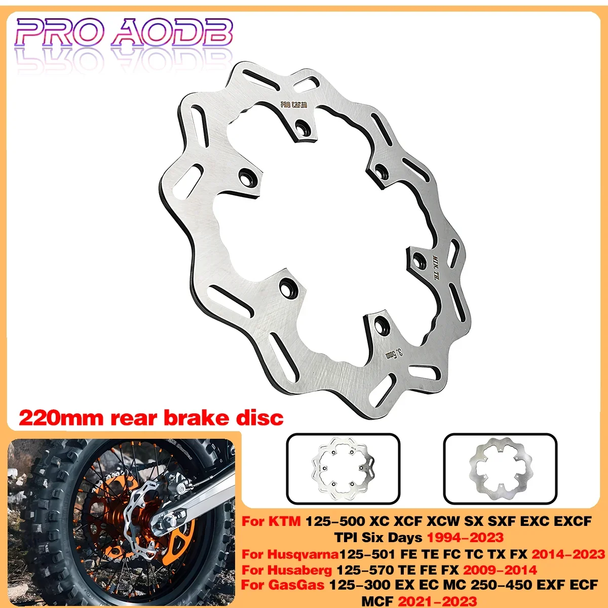 

Motorcycl Rear Brake Disc Rotor Set For Husqvarna 125-501 FE TE FC TC TX FX 2014-2023 EX EC MC 125-300 21-23 Endurance Dirt bike