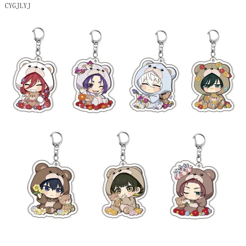 Anime Blue Lock Arcylic Keychain Cartoon Figures Isagi Yoichi Bachira Meguru Kawaii Key Chain Costume Accessories Birthday Gift