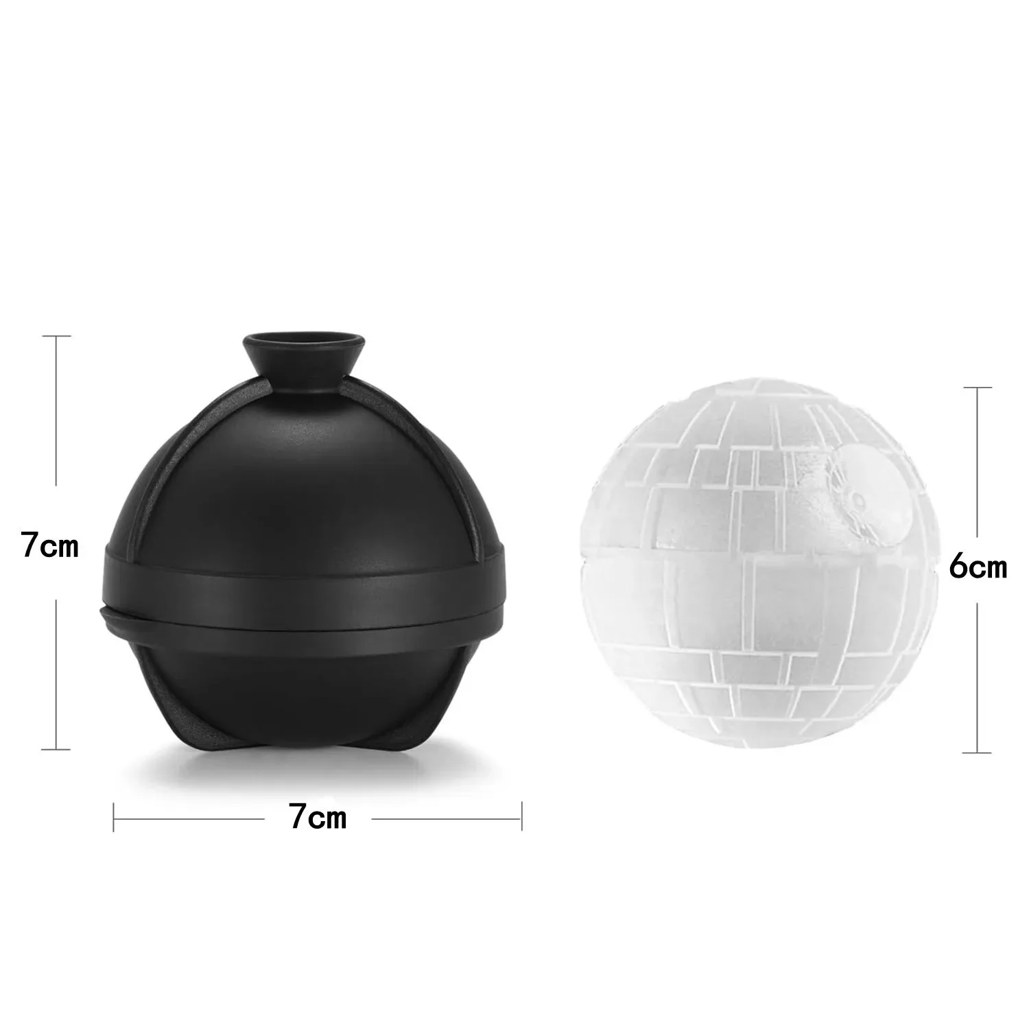 Food Grade Silicone Ice Ball Maker 3D Baseball Golf Hockey Shape with Built-in Funnel Easy Release No Plastic Sphere Mold view 6
