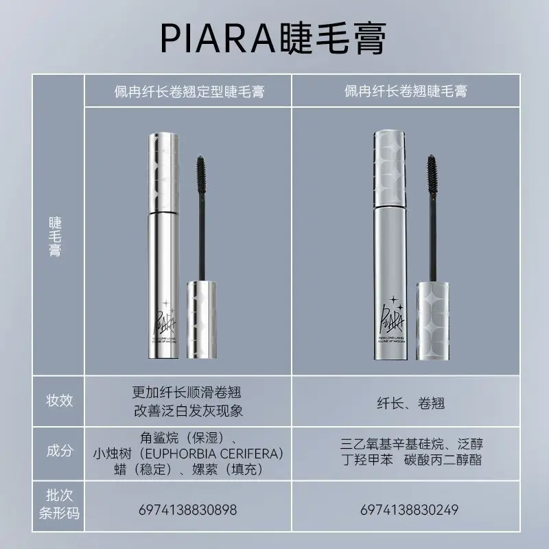 PIARA มาสคาร่ากันน้ําติดทนนานยาว Curl Non Smudge Natural Black Eyelash Primer มาสคาร่าเครื่องสําอางค์ Maquillage