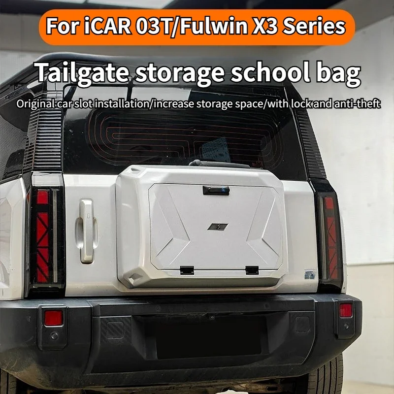 For iCAR 03T Fulwin X3 X3L X3 Plus Tailgate Small Schoolbag Modification Storage Backpack No Drill Offroad Modified Accessories