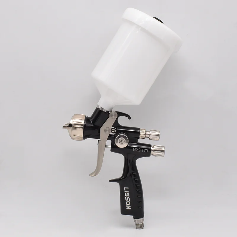 Pistol semprot udara profesional T70 1.3mm, nosel kualitas tinggi, pistol lukisan mobil, sikat udara minyak untuk mengecat mobil