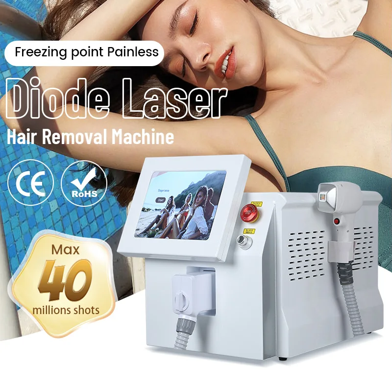 White Laser Diode 808 tri Diode Hair Removal Device 3000W Powerful Professional 3 wave 755 1064nm Diode Laser Epilator Machine