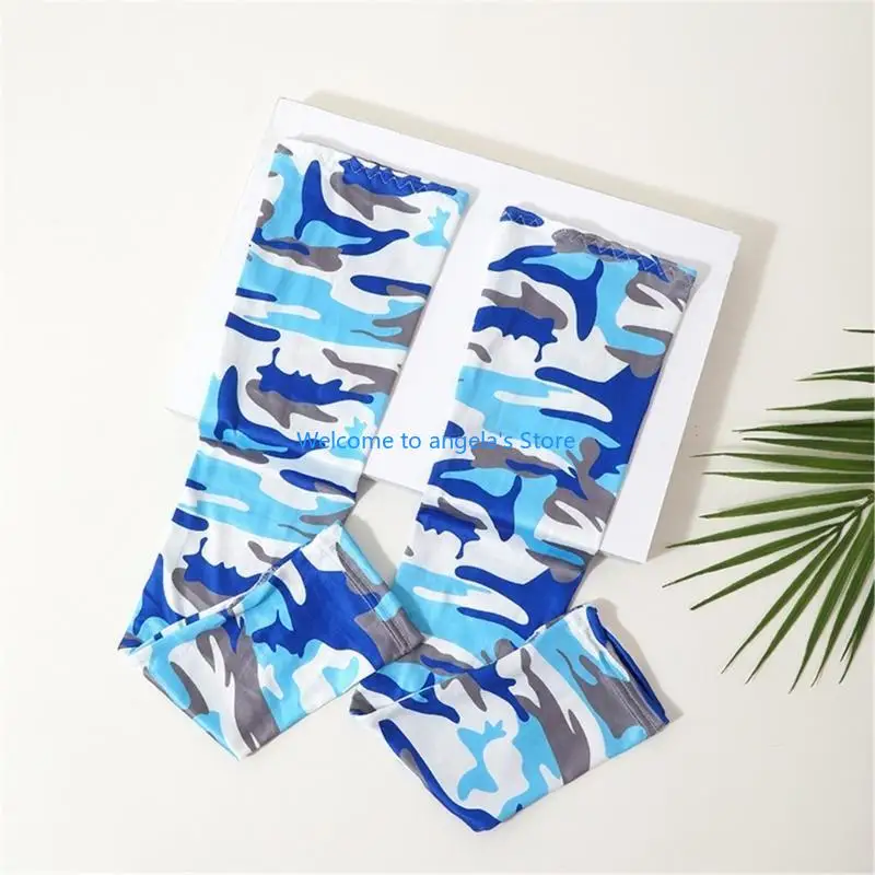 X4yc Camouflage แขนระบายความร้อนแขนแขนป้องกันแสงแดดสำหรับการขี่จักรยานกีฬาการขับขี่ความยืดหยุ่นสูงแขนสวมใส่