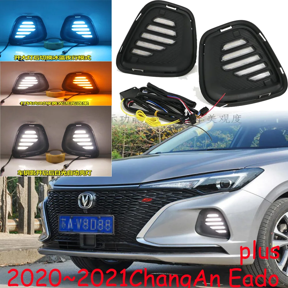 Car Bumper Headlight For ChangAn Eado Plus Daytime Light 2020y DRL Car Accessories LED Headlamp For ChangAn Eado Fog Light
