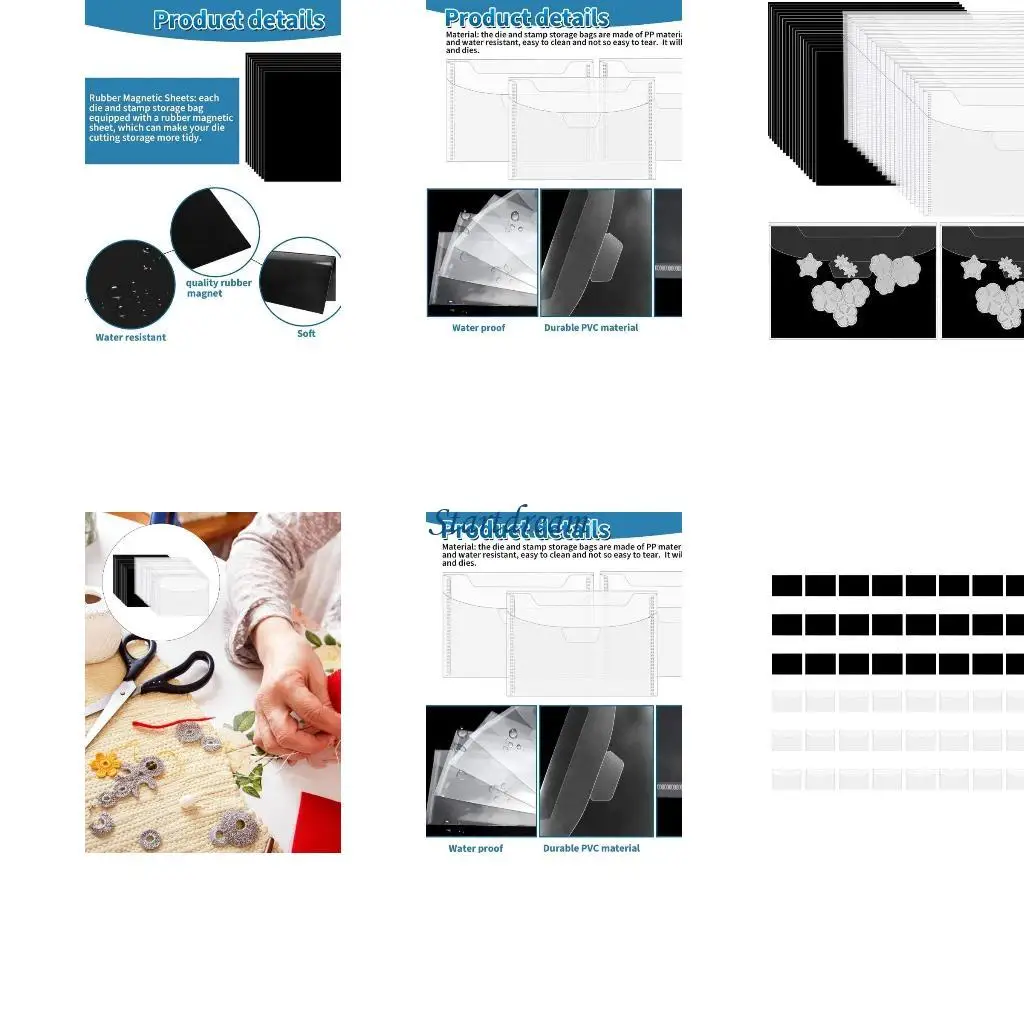 30 Pcs Die Storage Pocket Sheets Stamp and Die Storage Bag for Cards K92C