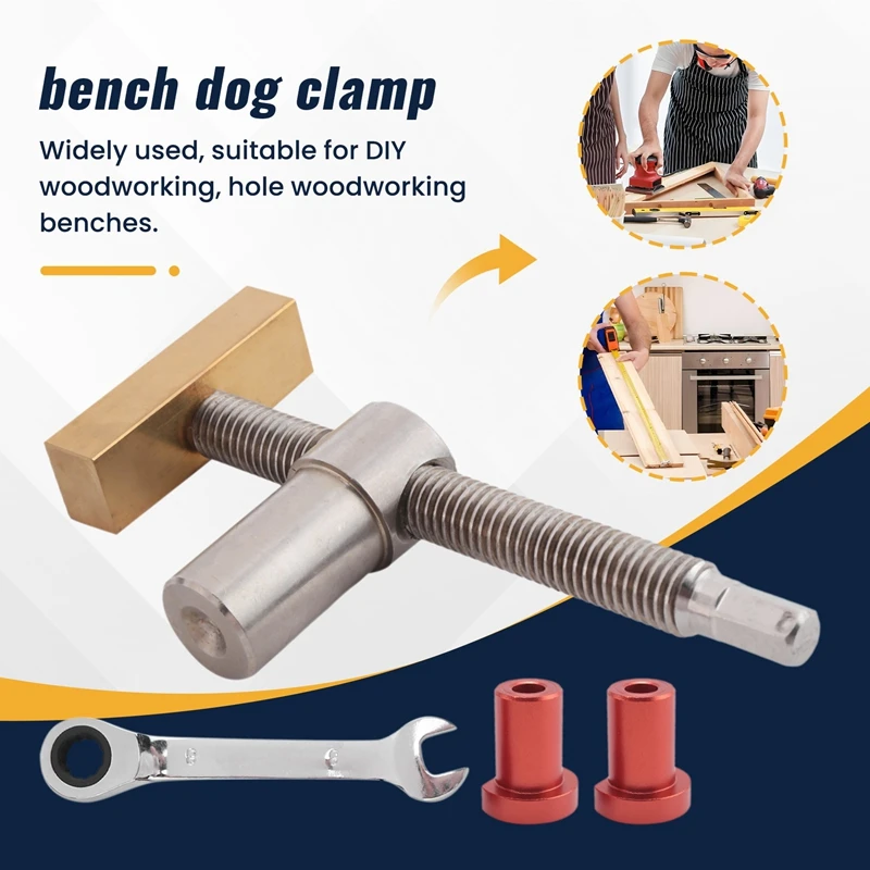 Woodworking Bench Dog Clamps with Bench Dog Stop Sets, Clip Clamp Fixture Vise Joinery Carpenter Tools(19Mm) C-FS