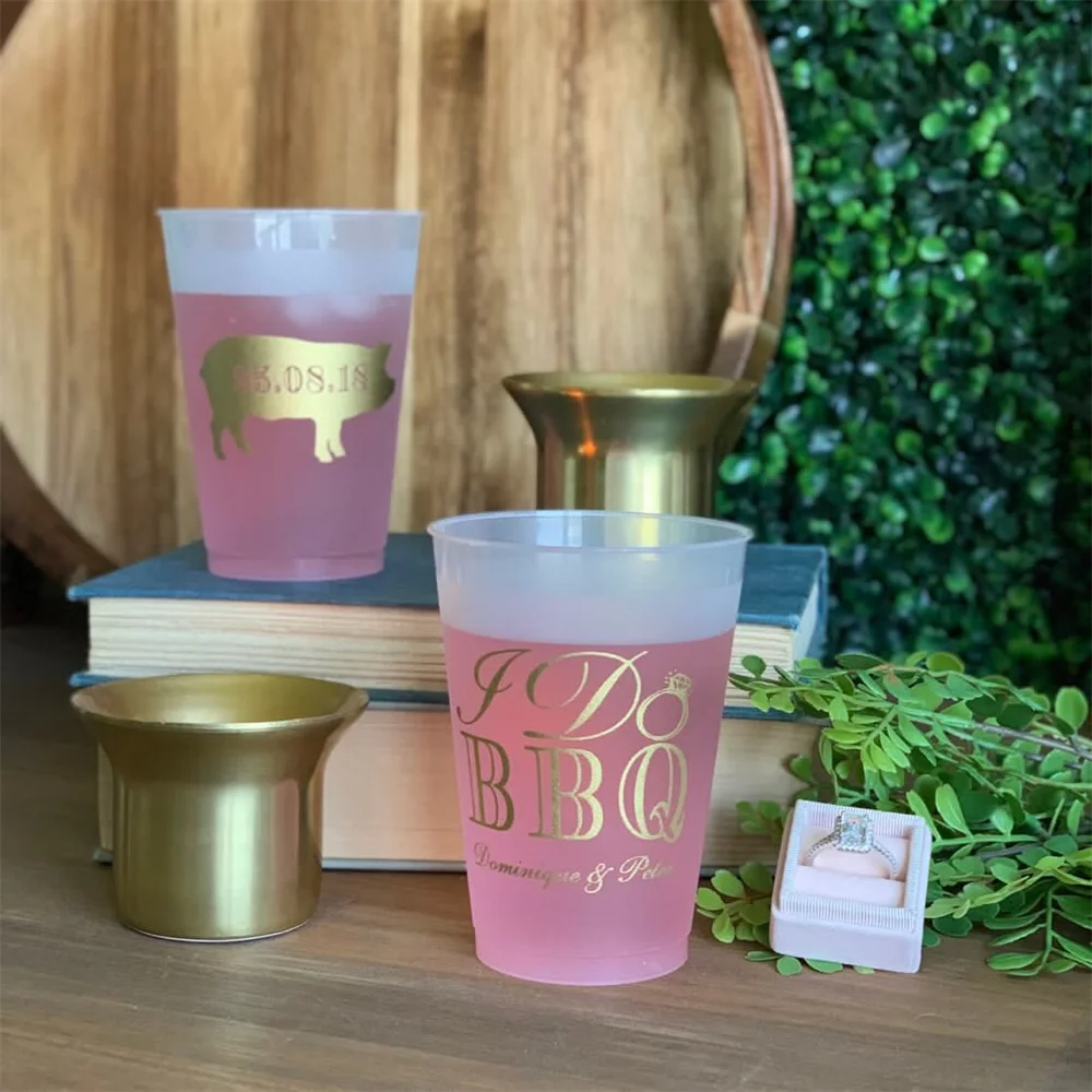 I Do BBQ Personalized Wedding / Bridal Shower/ Rehearsal Dinner / Shatterproof Plastic Cups