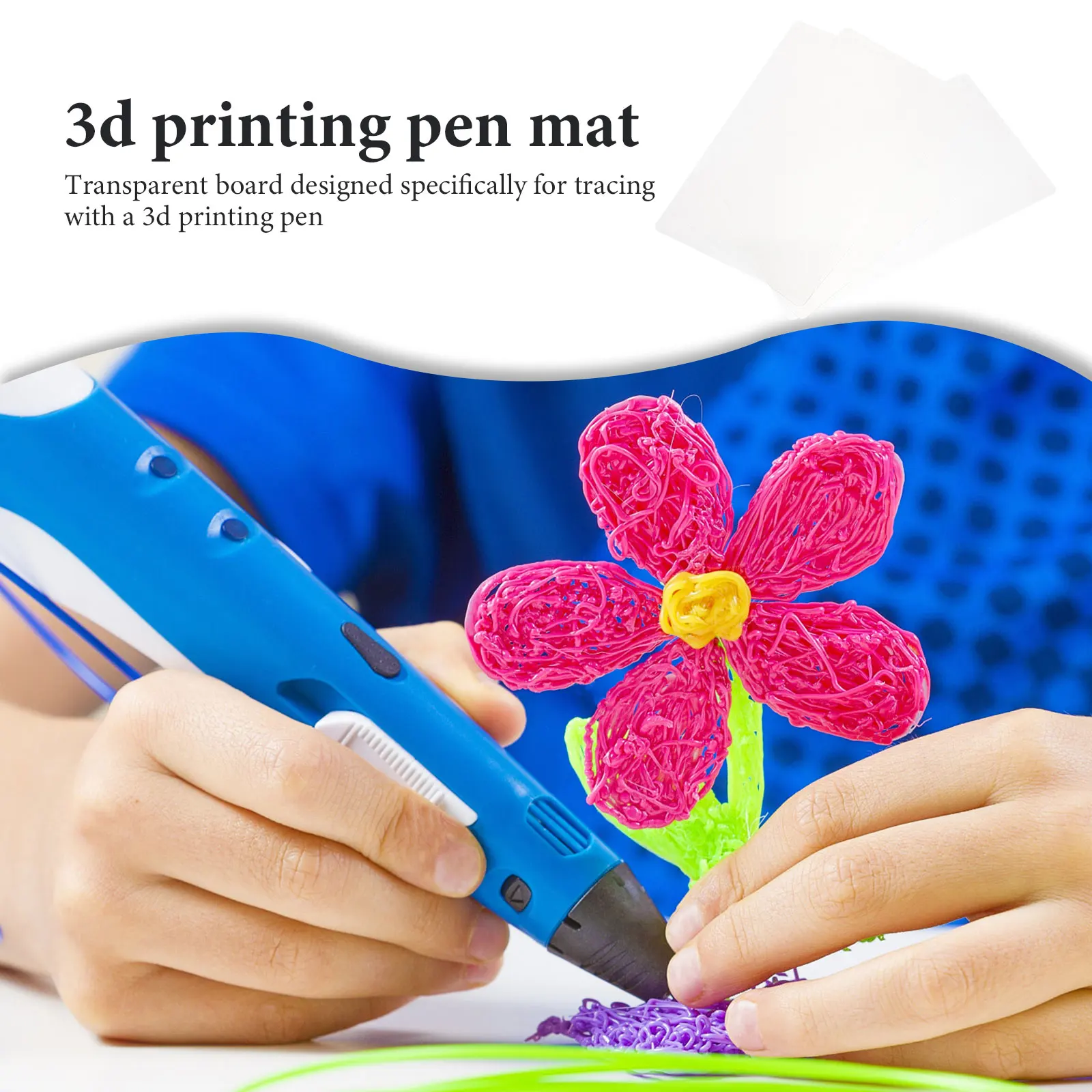 

10Pcs 3D Printing Pen Mat Transparent Plastic Template Drawing Board Accessory for 3D Pen Art Creativity and Painting Supplies