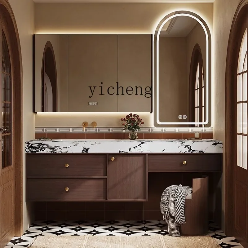 

1 Modern Skeleton Line French Vintage Style Vanity Table Integrated Bathroom Cabinet Combination Washbasin Cabinet