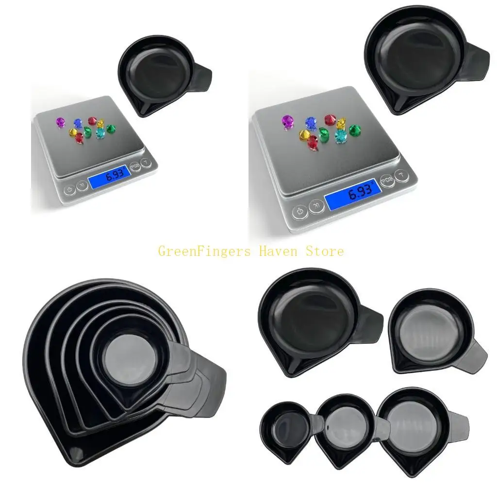 F68D Set Of 5 Lightweight Plastic Weighing Bowls For Precise Liquid And Powder Measurements Home Retail & Laboratory Setting