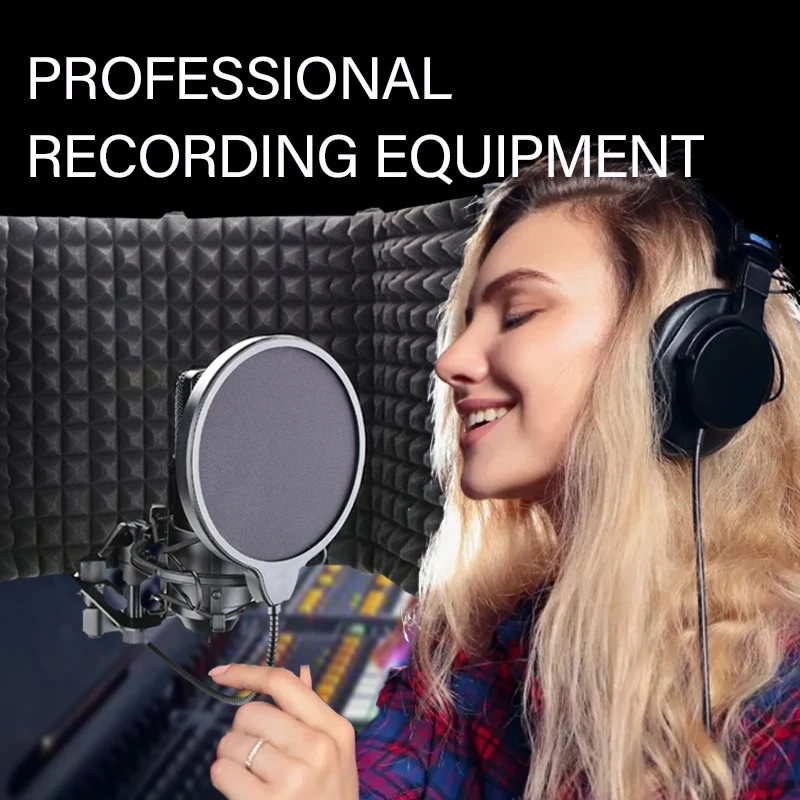 3/5, panel recording spray screen, noise-reducing and sound-absorbing microphone, high-density absorption foam for filtering voc