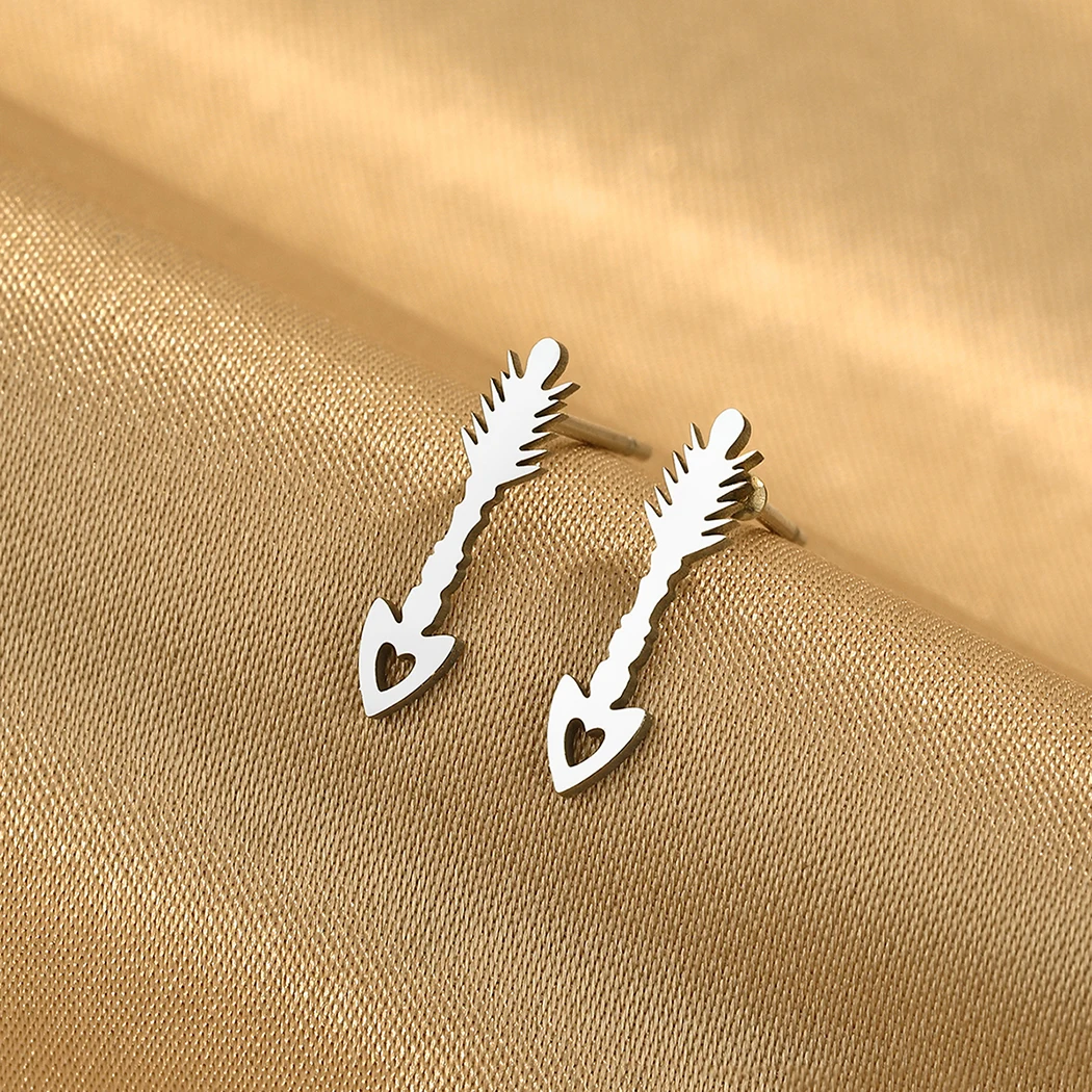 Todorova Minimalistic Arrow Stud Earrings for Women Men Stainless Steel Earrings Simple Jewelry Birthday Gift