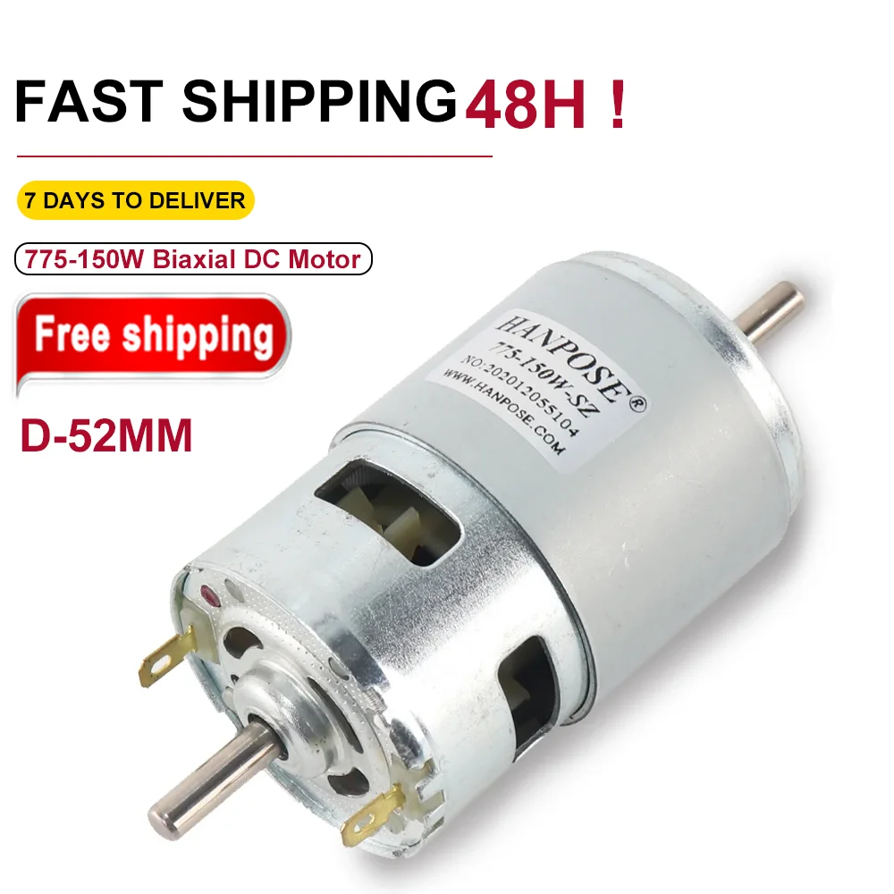775 150 W Biaxial DC Motor Für 12 V 12000 RPM Motor Spindel Bohrmaschine Rasenmäher Motor Für 3D drucker Überwachung Ausrüstung