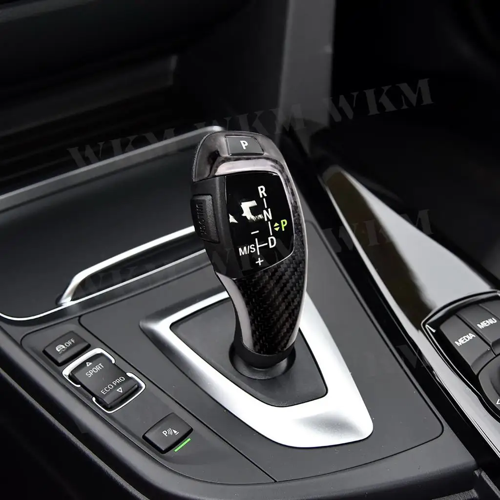 Carbon Fiber Gear Shift Knob Cover for BMW 1 2 3 4 Series F20 F30 F32 F33 F36 X3 X5 12-18 LHD/RHD