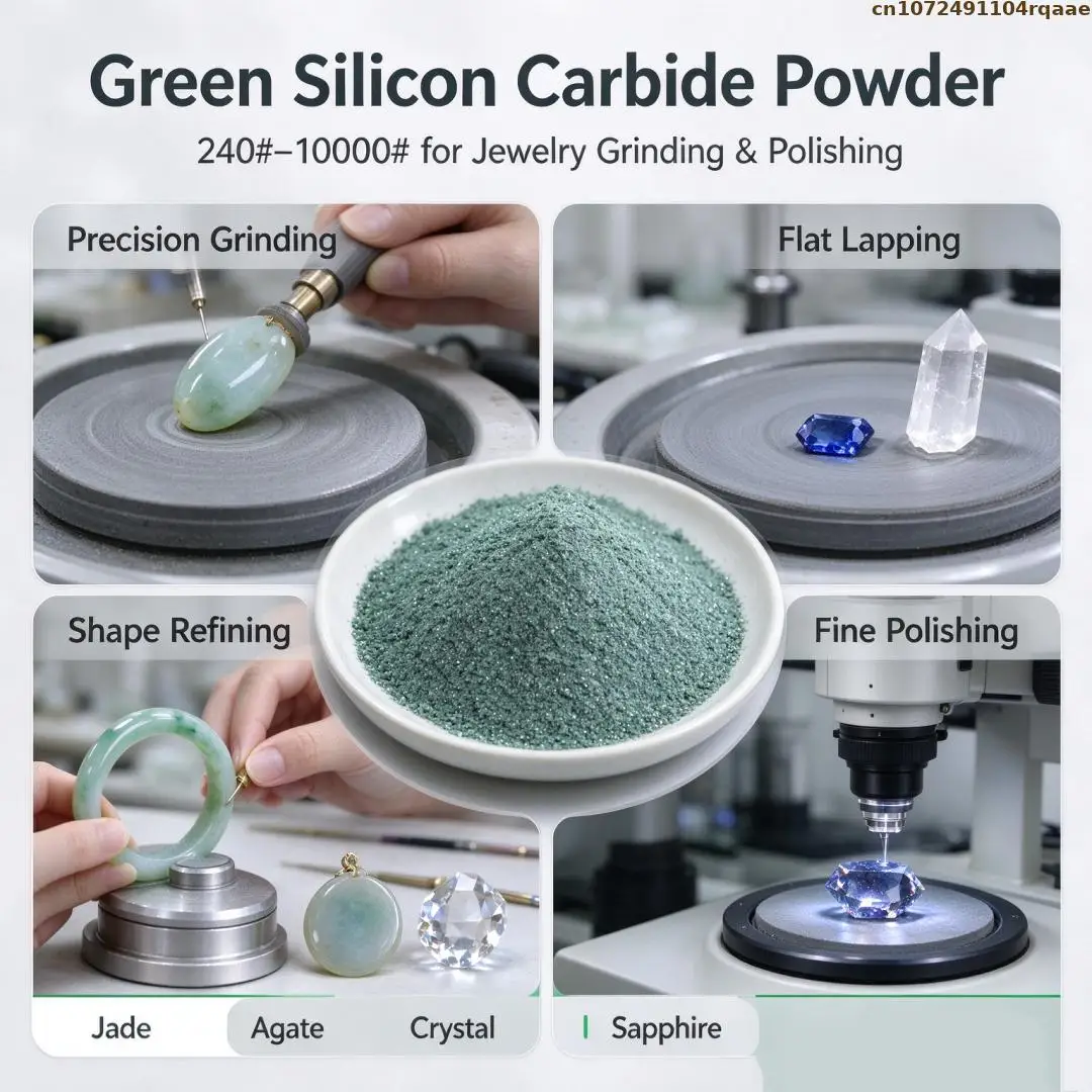 Green Silicon Carbide Grit 240 To 10000 Mesh SiC Abrasive Powder for Jewelry Gemstone Lapping, Mold Polishing, Surface Sandblast