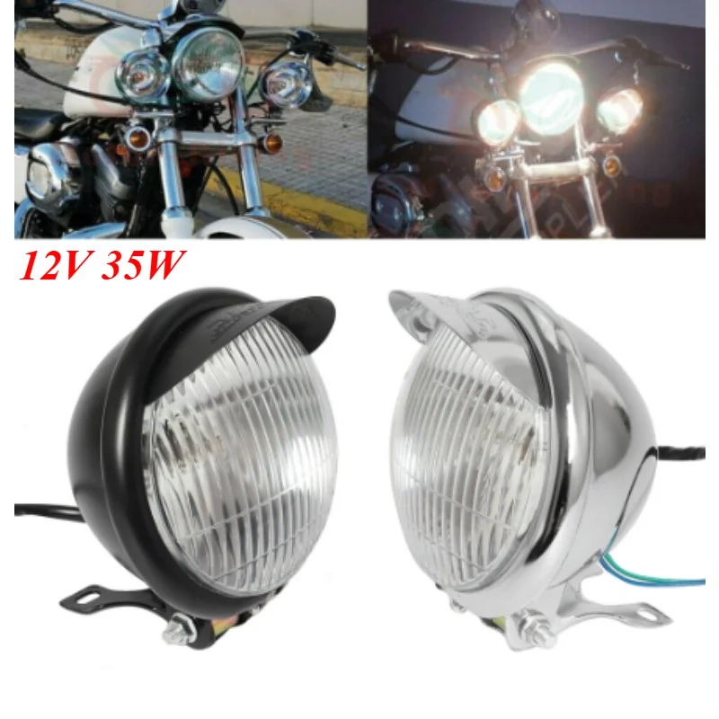 

12v 35W Universal Moto Headlamp Color ABS Motorcycle Fog Lights Headlight Lamp Motorcycle Spare Parts Lighting，5 Inches