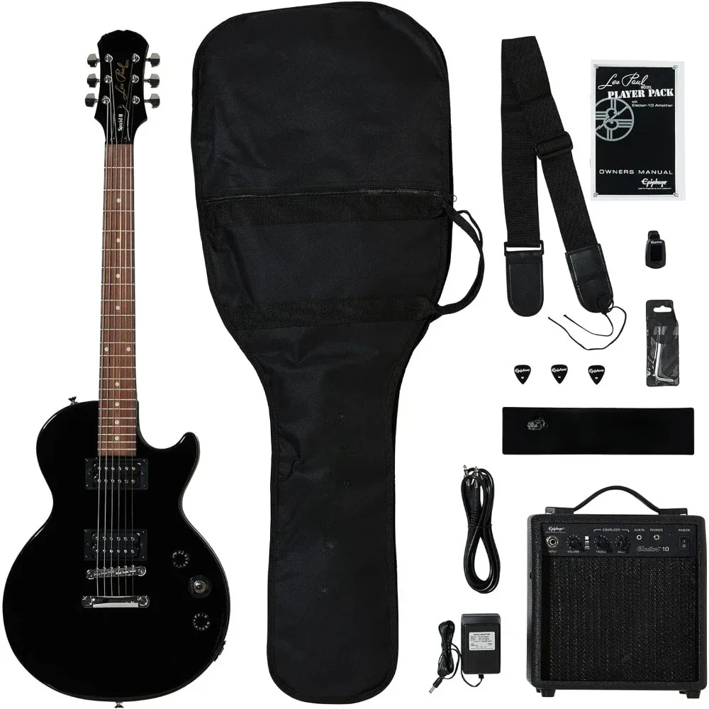 Les Paul Player Pack Acoustic Guitar Ebony Professional Stringed Instruments Musical Sports Entertainment